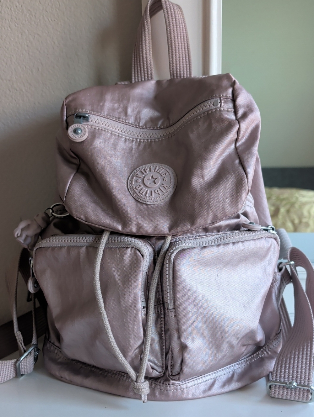 Kipling Rose Metallic Small Backpack